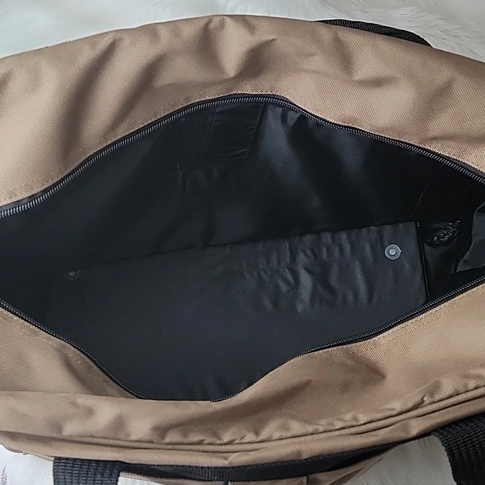CROPPER HOPPER Tan Black Canvas Scrapbooking Craft‎ Organizer Travel Tote Bag